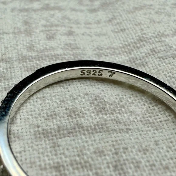 NWT Sterling Silver & Moissanite Eternity Band, Size 7 - Picture 4 of 5